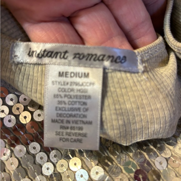 Gold and Silver Sequined Shimmery Tanks by Express and Instant Romance - Picture 7 of 12